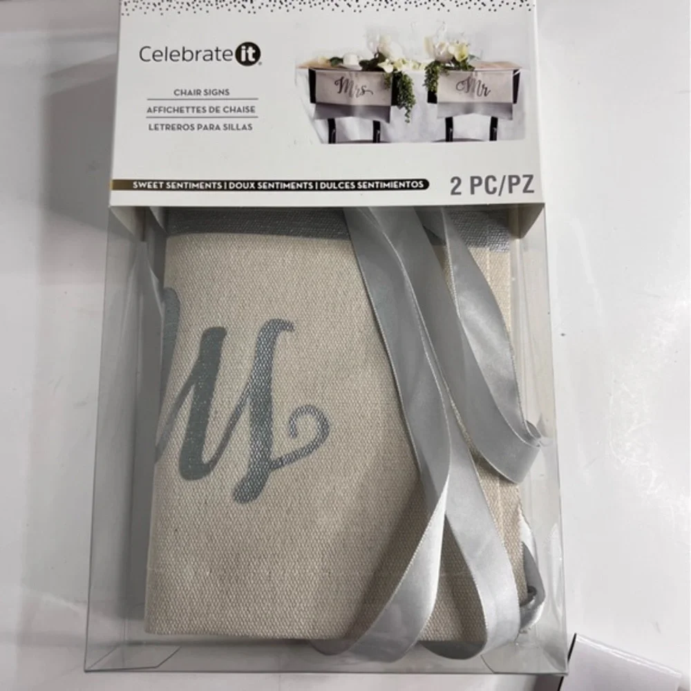 Wedding Bride & Groom Yellow & White Invitation Decoration Set New 6 Items